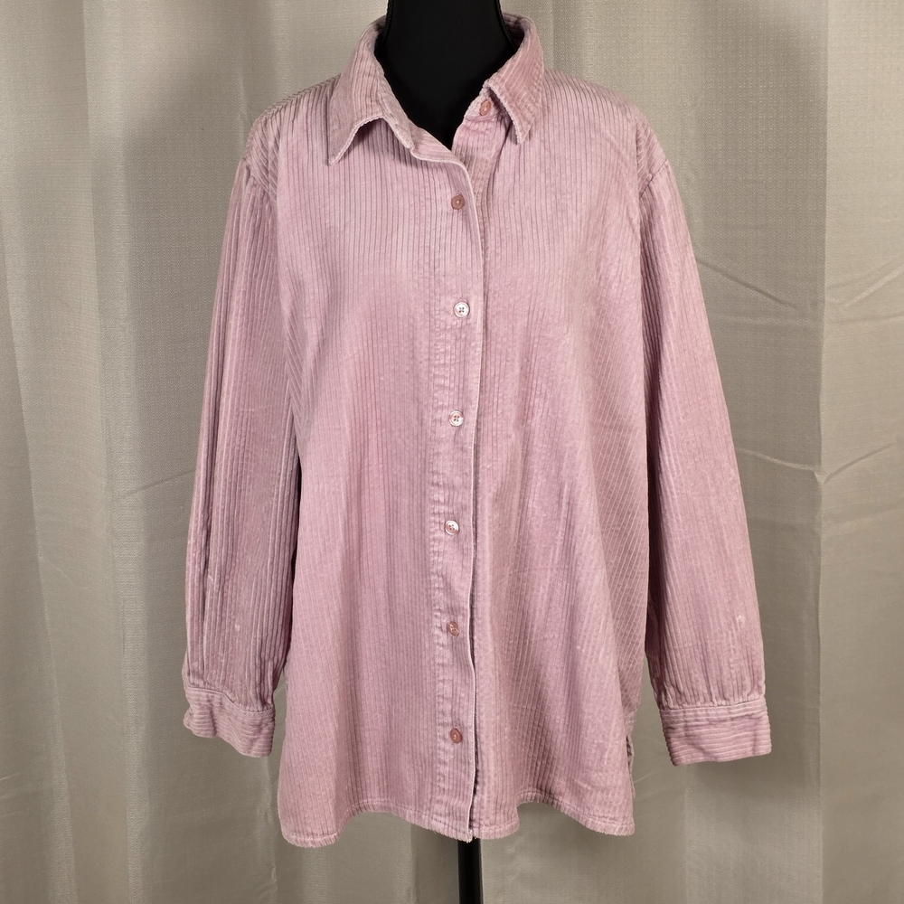 Blair Pink Corduroy Button Up Shirt Size Large